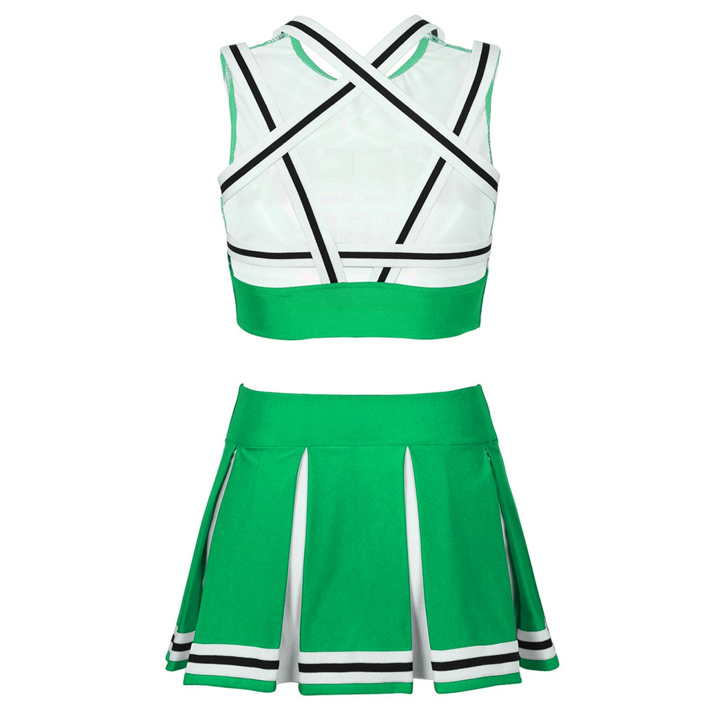 Women's Cheerleading Uniform Cosplay Set Backless Crop Top Mini Pleated Skirt Carnival Party Halloween Costume - The Clothing Company Sydney