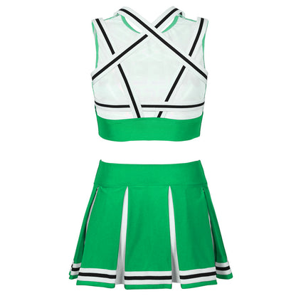 Women's Cheerleading Uniform Cosplay Set Backless Crop Top Mini Pleated Skirt Carnival Party Halloween Costume - The Clothing Company Sydney