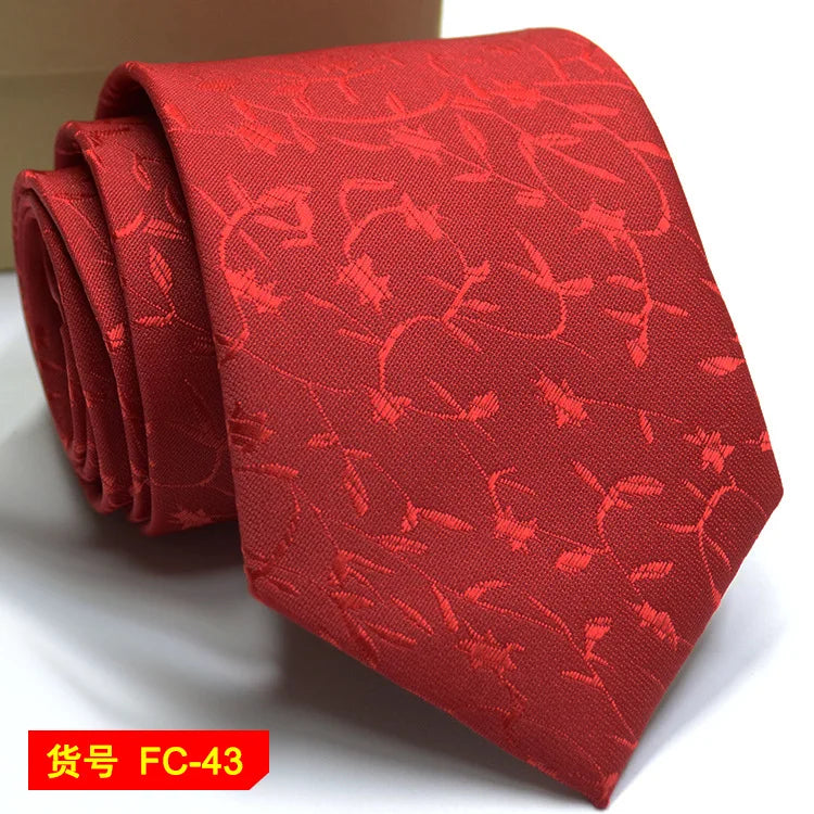Men's Jacquard Ties – 7-8cm Floral & Solid Neckties The Clothing Company Sydney