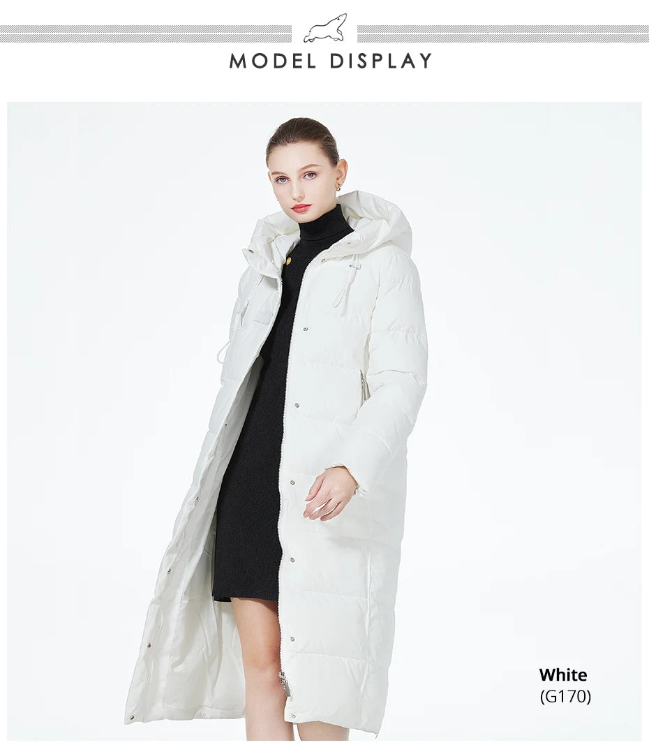 Maxi Long quilted coat elegant thick cotton jacket winter women's Outerwear with hood The Clothing Company Sydney