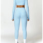 2 Piece Long Sleeve Gym Set Women Yoga Clothes Quick-Drying Sportswear Running Leggings Workout Sports Crop Top Shorts