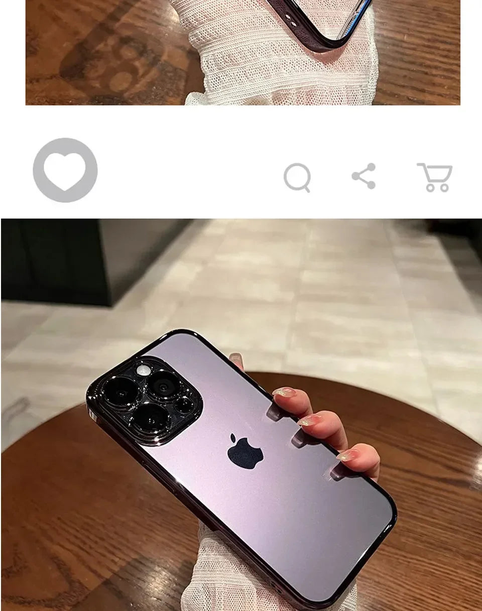 Plated Clear Case For IPhone 15 14 Pro Max Mini 15 Plus Shockproof Cover The Clothing Company Sydney