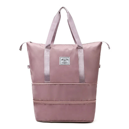 Travel Bag Women Shoulder Bag Casual Handbag Double Zipper Expansion Bag Large Bag Fashion Luggage Bag - The Clothing Company Sydney