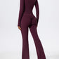 2 Piece Sports Suit Women Half Zipper Long Sleeves Slim Yoga Set Flared Activewear Gym Workout Sportswear The Clothing Company Sydney