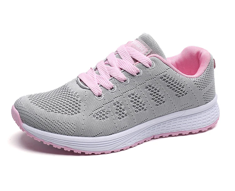 Women's Flats Fashion Lightweight Lace Up Round Toe Sneakers Walking Shoes - The Clothing Company Sydney