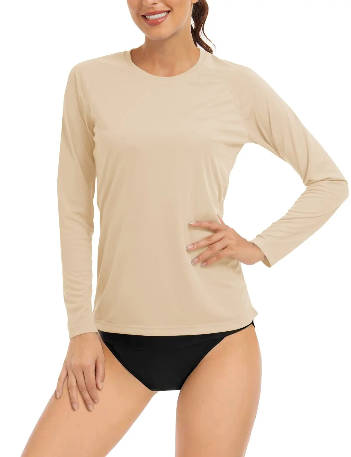 UPF 50+ Sun Skin Protection Quick Dry T-Shirts Women's Long Sleeve Outdoor Performance Tee Shirts Summer Casual Tops - The Clothing Company Sydney