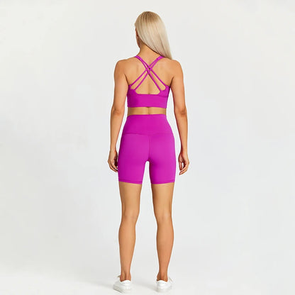 Yoga Shorts Set Women Fitness Suit 2 Piece Sports Gym Wear Workout Clothes Running Sportswear Sport Outfit The Clothing Company Sydney