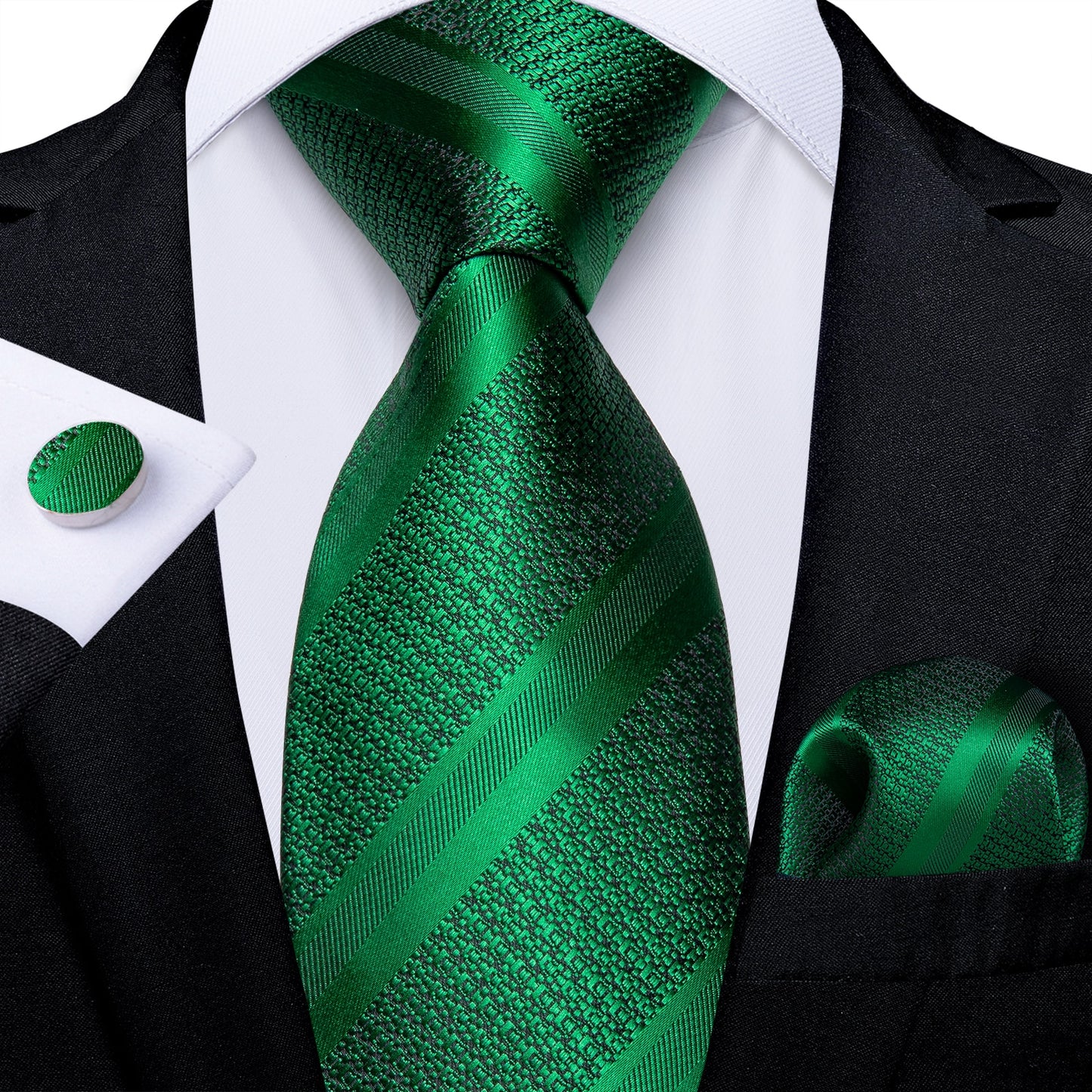 Men's Tie Teal Green Paisley Novelty Design Silk Wedding Tie for Men Handky cufflink Tie Set Party Business Fashion Set The Clothing Company Sydney