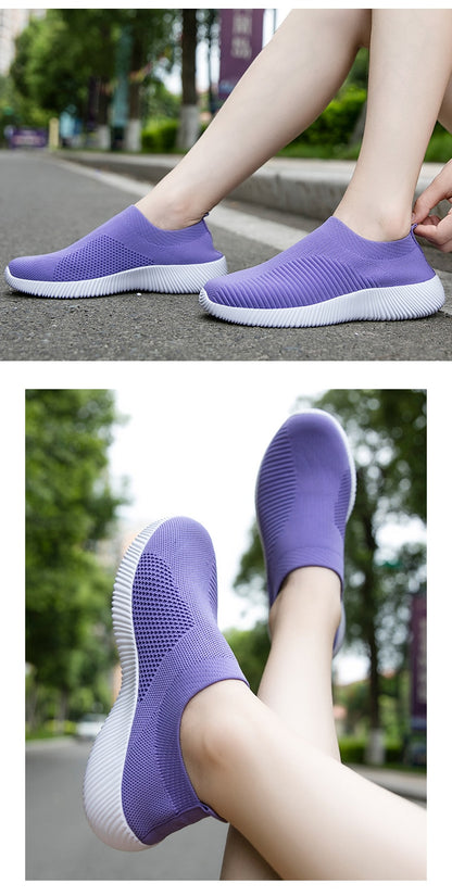 Women's Vulcanized Shoes Slip On Flats Shoes Female Loafers Walking Breathable Sneakers Trainers Ladies Shoes The Clothing Company Sydney