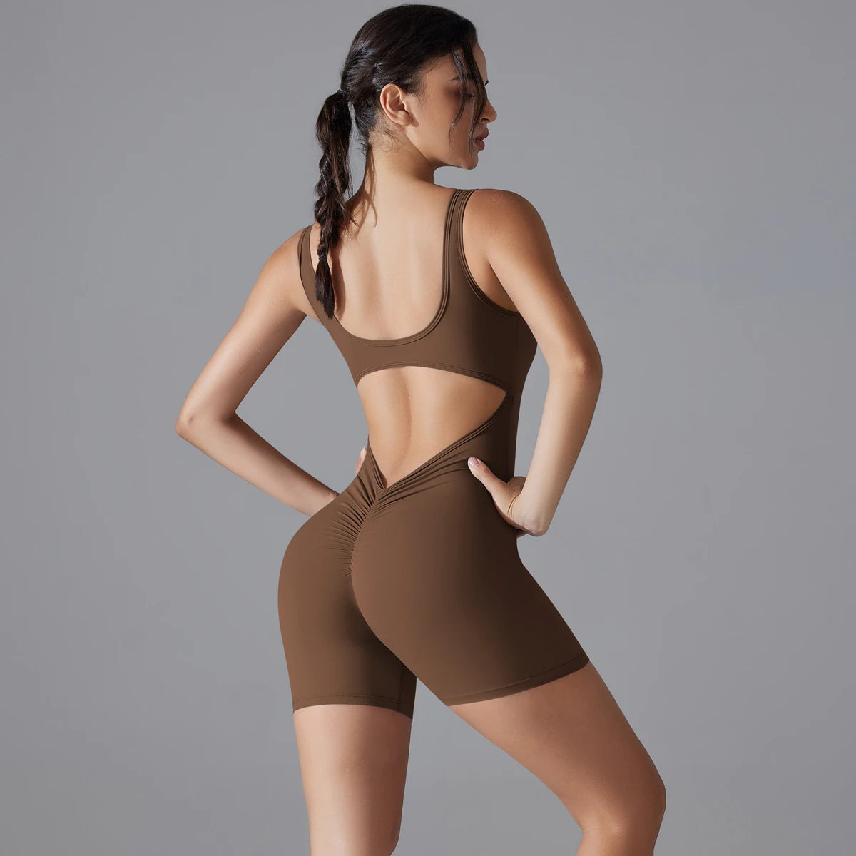 One Piece V Back Sports Jumpsuit Gym Romper Sleeveless Sportswear Bodysuit Women's Casual One-Piece Suit Yoga Clothing Set The Clothing Company Sydney