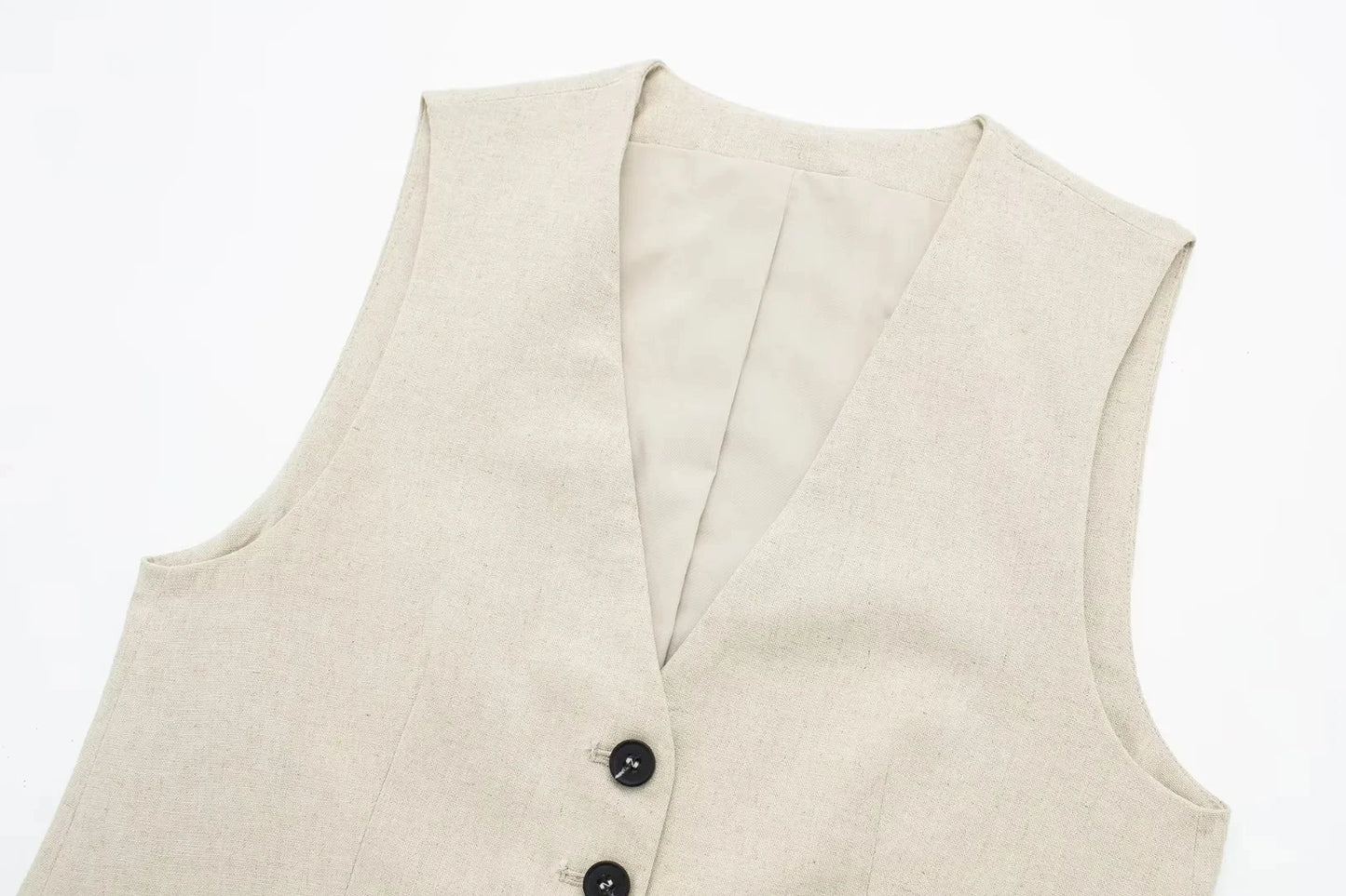 2 Piece Women's Suit Button V Neck Waistcoats Elegant Vest Top Zipper High Waist Slim Pants Shorts Summer Female Streetwear - The Clothing Company Sydney