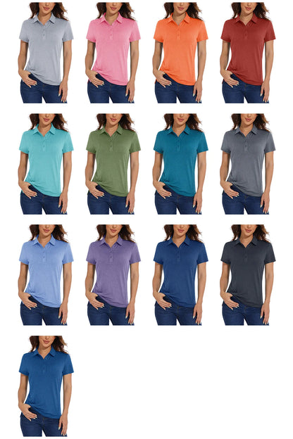 UPF 50+ Performance Polo Shirts Women's Quick Dry Short Sleeve T-shirts Athletic Tennis Golf Shirt Polo Top - The Clothing Company Sydney