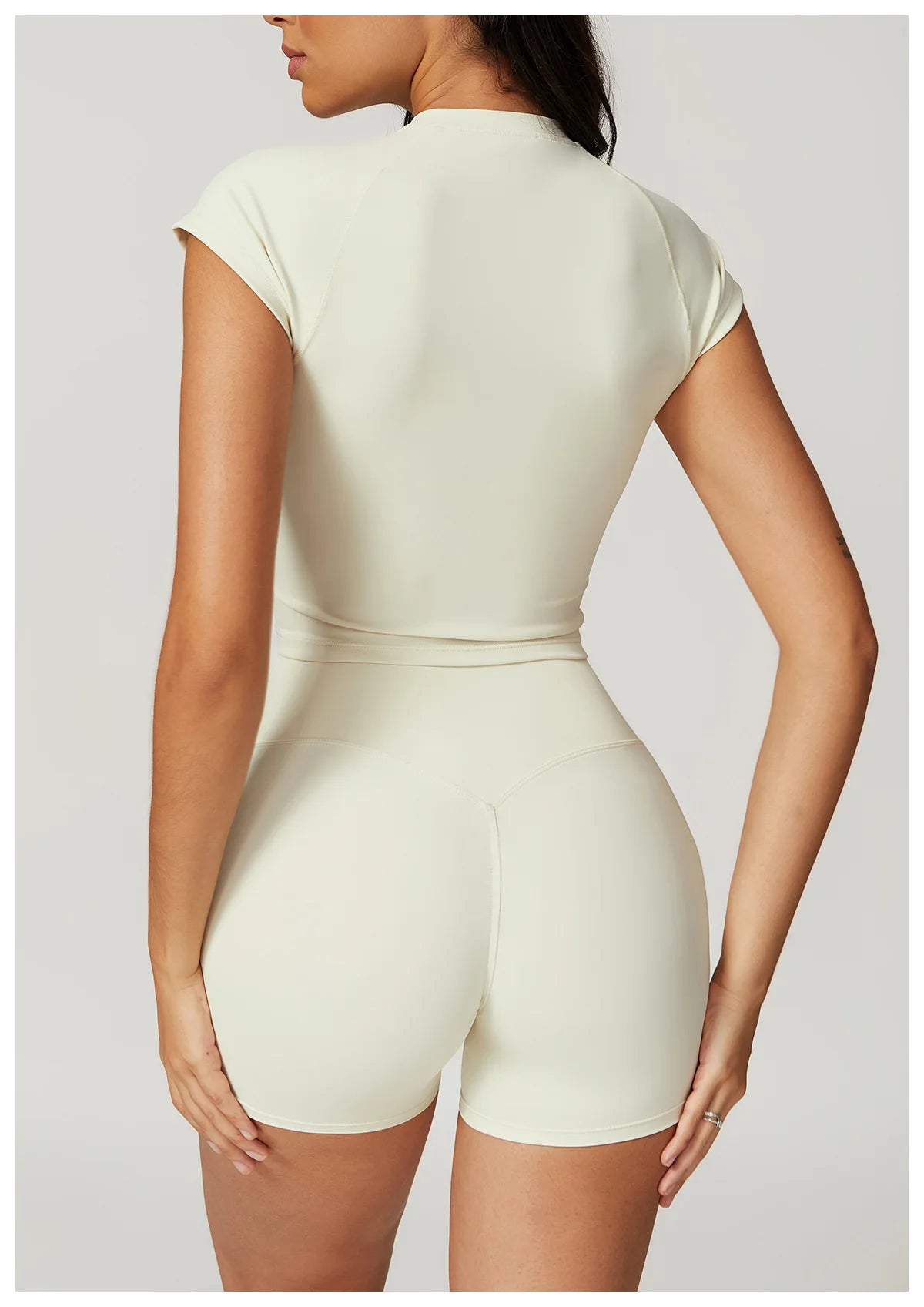 2 Pieces Yoga Gym Clothes Sportswear Suits Women Fitness Short Sleeve Crop Top Sports Bra Gym Leggings Bike Short Set The Clothing Company Sydney