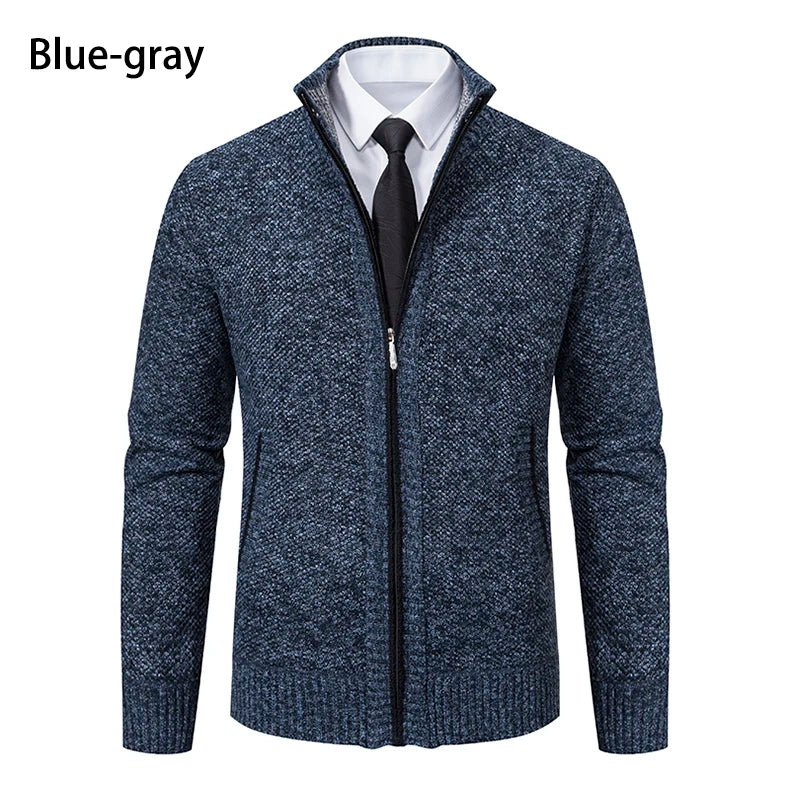 Men's Casual Stand Collar Sweater Zipper Cardigan The Clothing Company Sydney