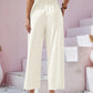 Women's Cotton Linen Loose Wide Leg Pants Summer Female High Elastic Waist Button Casual Streetwear Trousers The Clothing Company Sydney