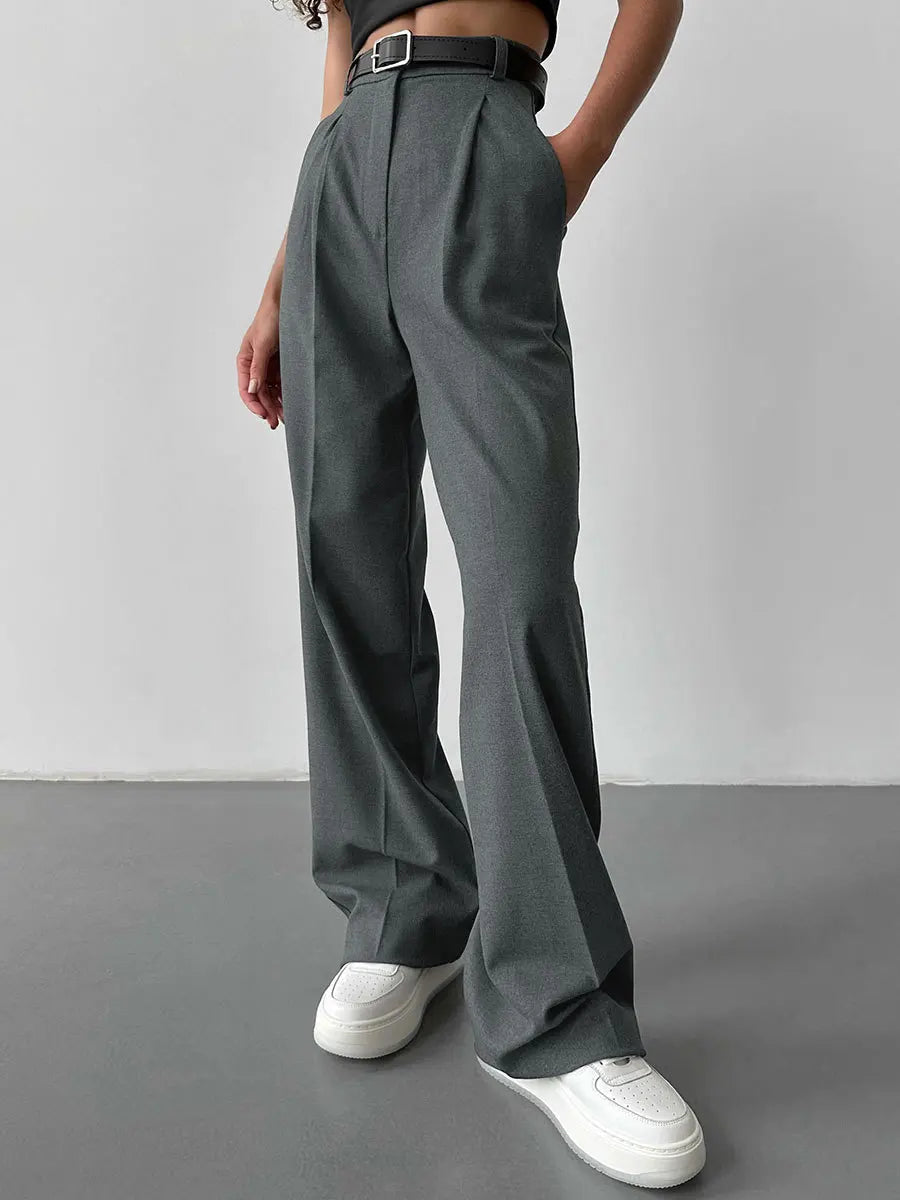 Classic Formal Straight Leg Pants Spring Summer Women's Versatile Casual Wear Loose Fit Wide Leg Pants The Clothing Company Sydney