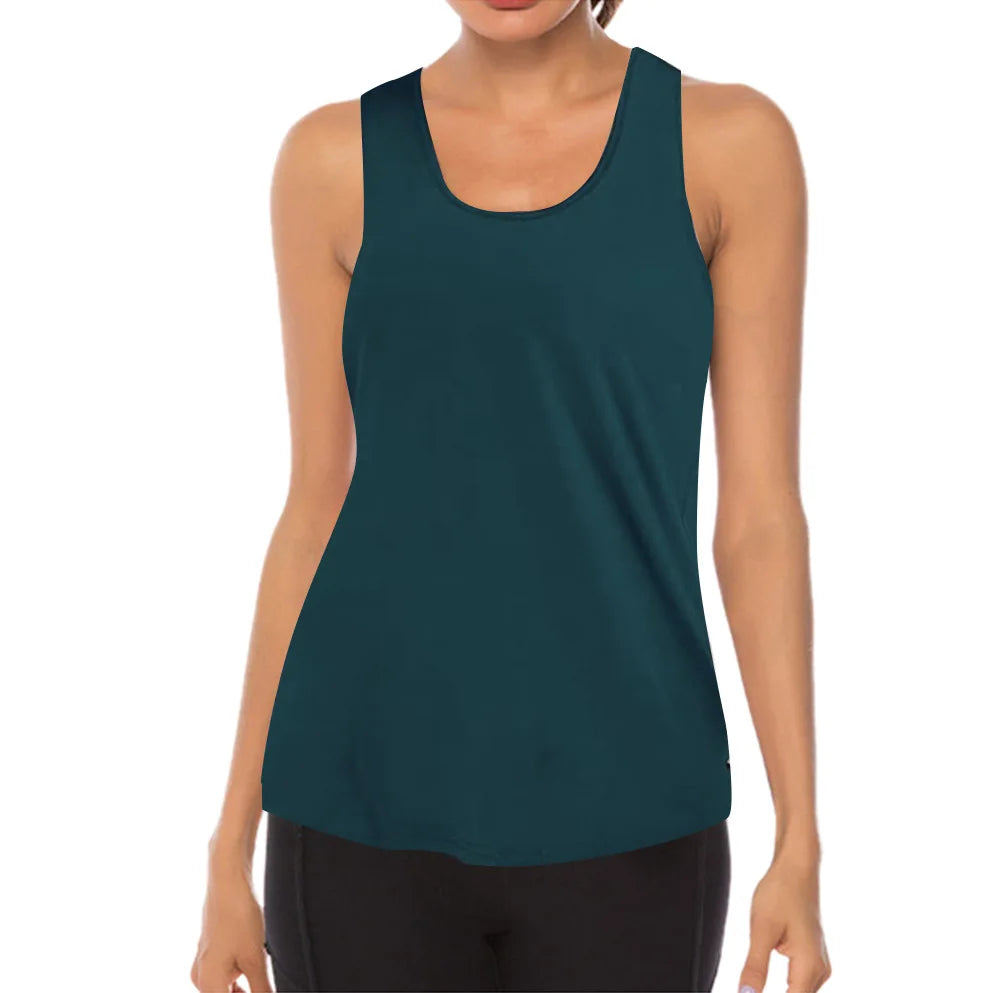 Women's Yoga Tops Loose Thin Sports Vest Breathable Sleeveless T-shirt Gym Fitness Running Shirts Tank Tops - The Clothing Company Sydney