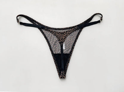 5 Pack Ice Silk Low Waist G String Leopard Flower Panties Briefs Thong T-back Underwear Lingerie - The Clothing Company Sydney