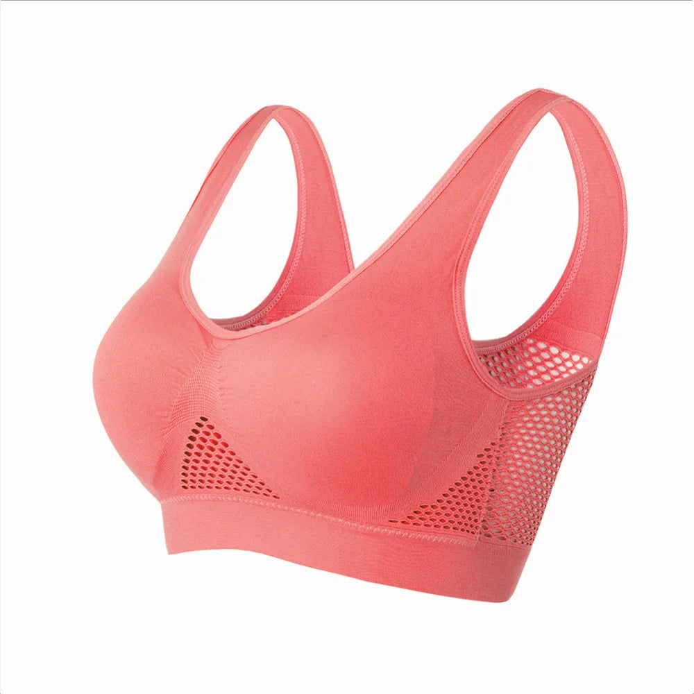 Seamless Mesh Women Sports Bras Fitness Gym Running Underwear Shockproof Bra Wireless Plus Size Crop Top Breathable Yoga Bra The Clothing Company Sydney