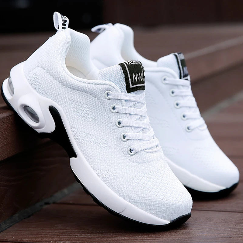 Women's Vulcanized Shoes Platform Casual Sneakers Shoes Flats Mesh Breathable Running Summer Sports Tennis Shoes - The Clothing Company Sydney