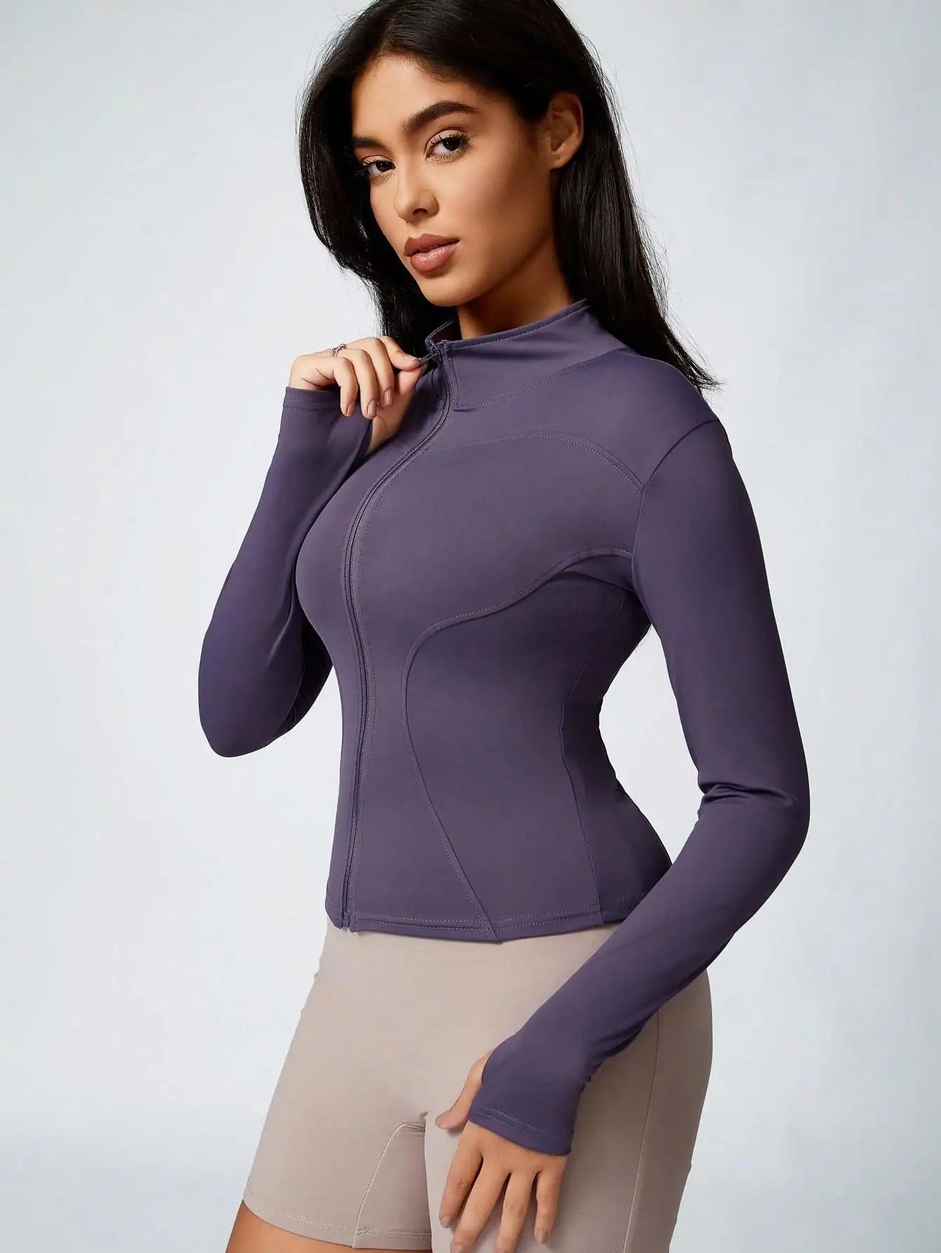 Women's Zipper Turtleneck Sports Long-Sleeve Sports Top, Gym Wear Ladies' Sportswear for Indoor Outdoor Jacket The Clothing Company Sydney