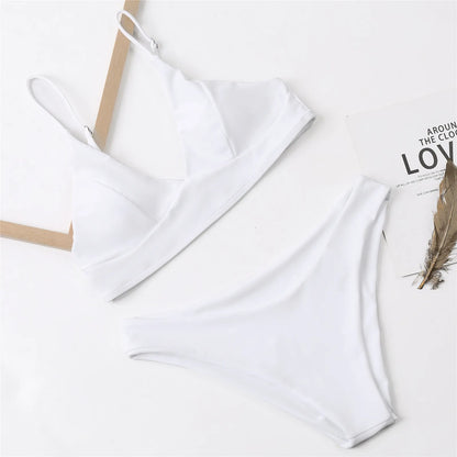 2 Piece Women's Push Up High Cut Bikini Set Two Piece Low Waist Swimsuit Fashion Swimming Set With Chest Pad Swimwear - The Clothing Company Sydney