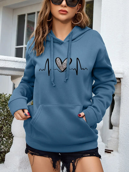 Long Sleeve Printed Women's Hoodie Casual Top - The Clothing Company Sydney