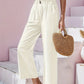 Women's Cotton Linen Loose Wide Leg Pants Summer Female High Elastic Waist Button Casual Streetwear Trousers The Clothing Company Sydney