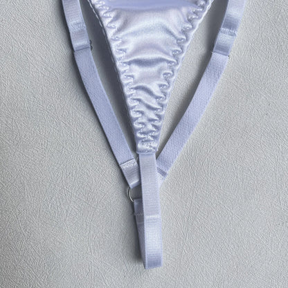 5 Piece Satin Lingerie Underwear Lace Seamless Intimate Skirt Bra And Briefs Outfit Set - The Clothing Company Sydney
