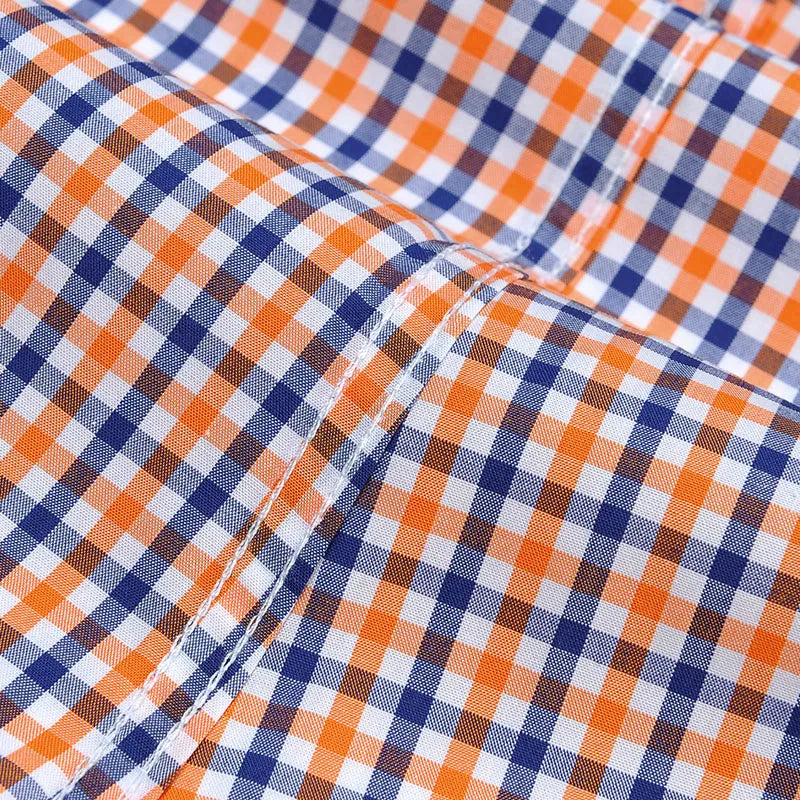 English Style Plaid Checked Cotton Men Shirts Without Pocket Long Sleeve Versatile Casual Standard-fit Button-down Gingham Shirt The Clothing Company Sydney
