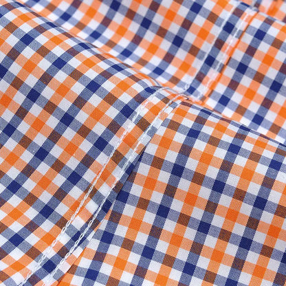 English Style Plaid Checked Cotton Men Shirts Without Pocket Long Sleeve Versatile Casual Standard-fit Button-down Gingham Shirt The Clothing Company Sydney