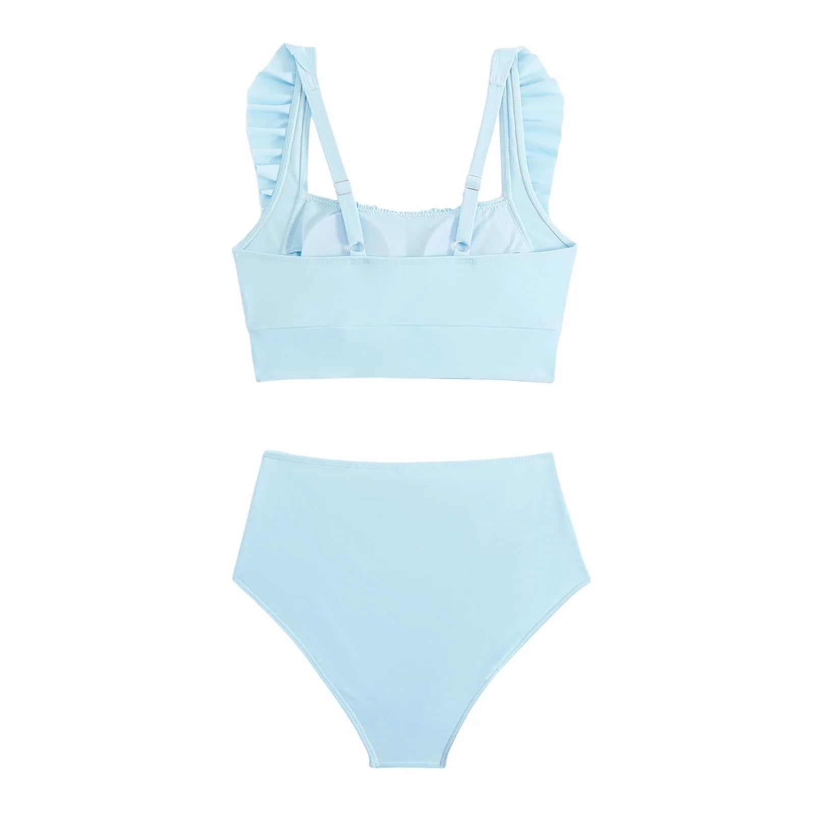 2 Piece Print Swimsuit Ruffle Swimwear Tops And High Waist Bikini Swim Shorts The Clothing Company Sydney