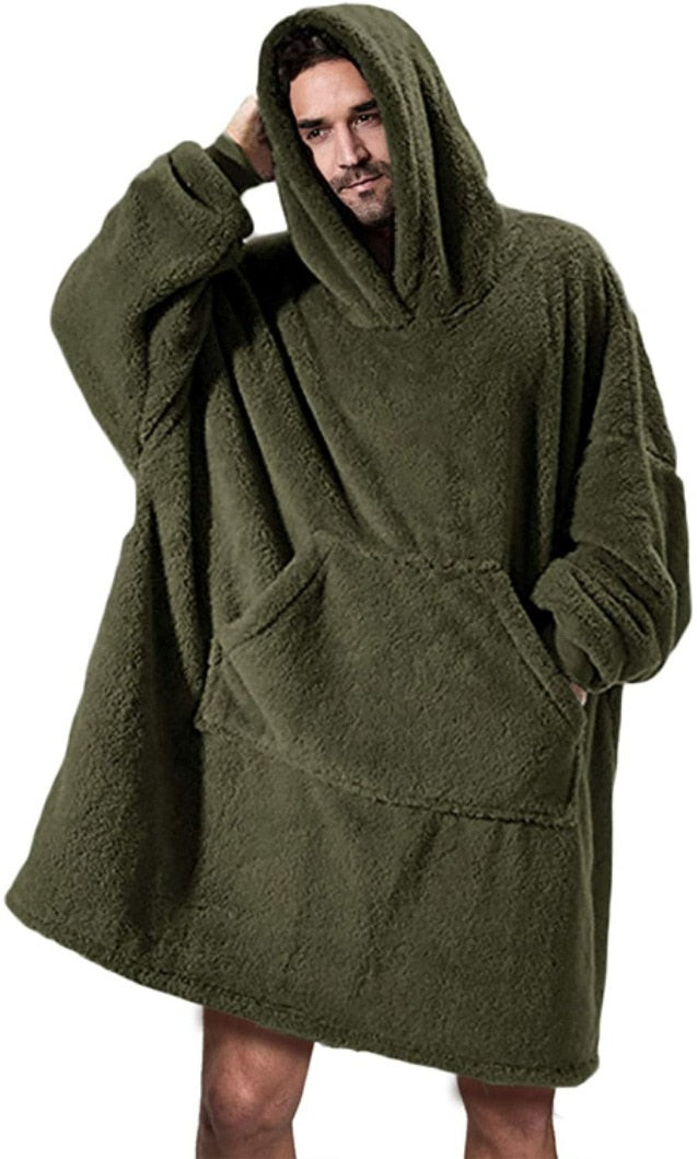 Winter Hooded Sweater Blanket Women's Oversized Fleece Blanket With Sleeves Large Pocket Warm Thick TV Hoodie Robe The Clothing Company Sydney