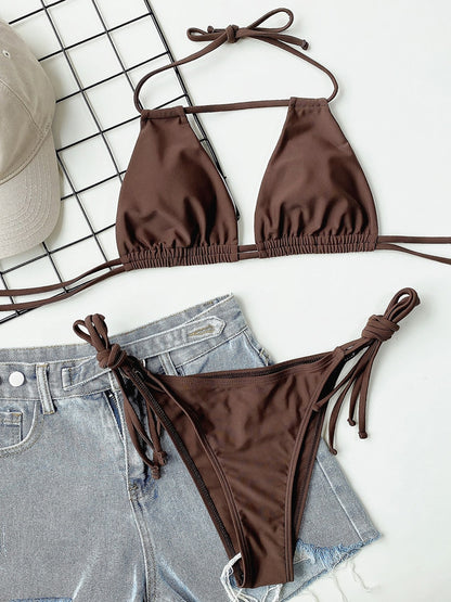 2 Piece Lace Up Bikini Swimsuit Swimwear Brazilian Bikinis Set Micro Women's Bathing Suits Swimming for Beach Wear The Clothing Company Sydney