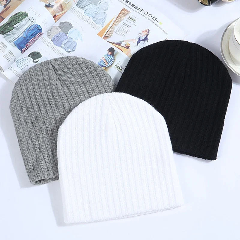 Skullies Beanies Keep Warm Unisex Hip Hop Black White Gray Winter Men Beanie Women Knitted Hat The Clothing Company Sydney