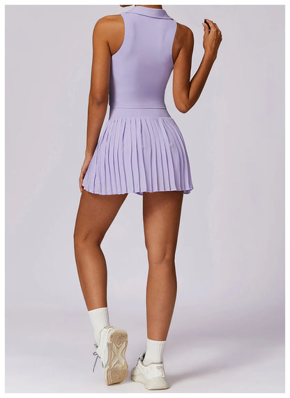 2 Piece Women's Gym Clothes Running Sports Fitness Breathable Yoga Tennis Top and Skirt Set - The Clothing Company Sydney