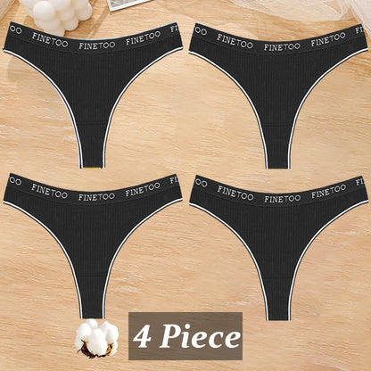 4 Piece Set Women's Cotton Colourful Stripe Panties Underwear G-Strings Rainbow Thongs Female Soft Breathable Intimates Lingerie The Clothing Company Sydney