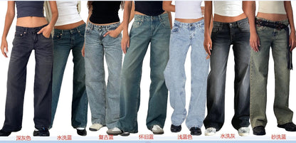 Y2K High Waist Baggy Jeans Women's Fashion Loose Denim Wide Leg Pants Casual Female Clothing The Clothing Company Sydney