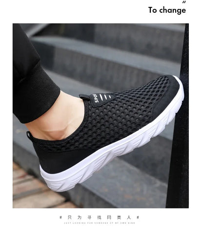 Lightweight Casual Breathable Slip on Male Casual Sneakers Anti-slip Men's Flats Outdoor Walking Shoes - The Clothing Company Sydney