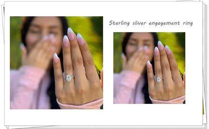 3ct 925 Sterling Silver Engagement Rings For Women Oval Cut Cubic Zircon Wedding Rings Jewelry The Clothing Company Sydney