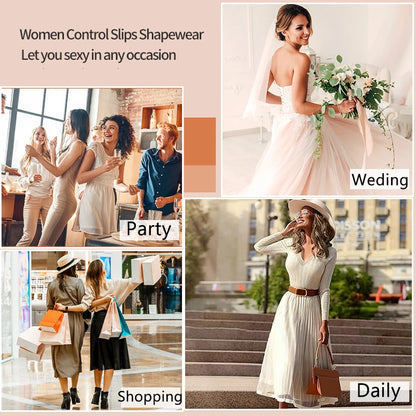 Seamless Shapewear Control Slips for Under Dresses Women Body Shaper Cami Slip - The Clothing Company Sydney