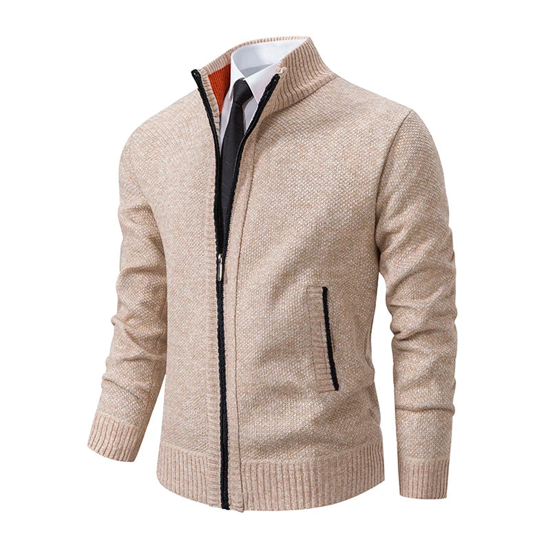 Men's Casual Stand Collar Sweater Zipper Cardigan The Clothing Company Sydney