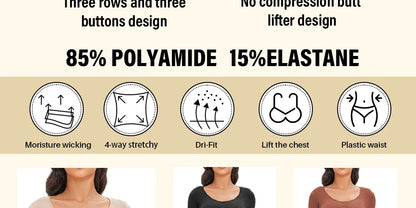 Spandex Elastic Body Suit Shapewear Women Body Shaper Long Sleeve Round Neck Seamless Shapers - The Clothing Company Sydney