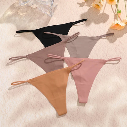 3 Pack Women Seamless Thongs Low Waist Bikini Panties Female Underpants T-back Underwear - The Clothing Company Sydney