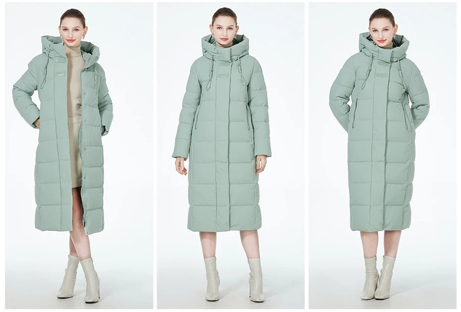 Maxi Long quilted coat elegant thick cotton jacket winter women's Outerwear with hood The Clothing Company Sydney