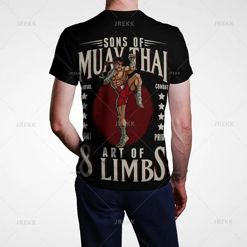 Men Women Kids Muay Thai Gym Graphic Thai Boxing Sports Printed T Shirts Streetwear Short Sleeves Quick Dry Top