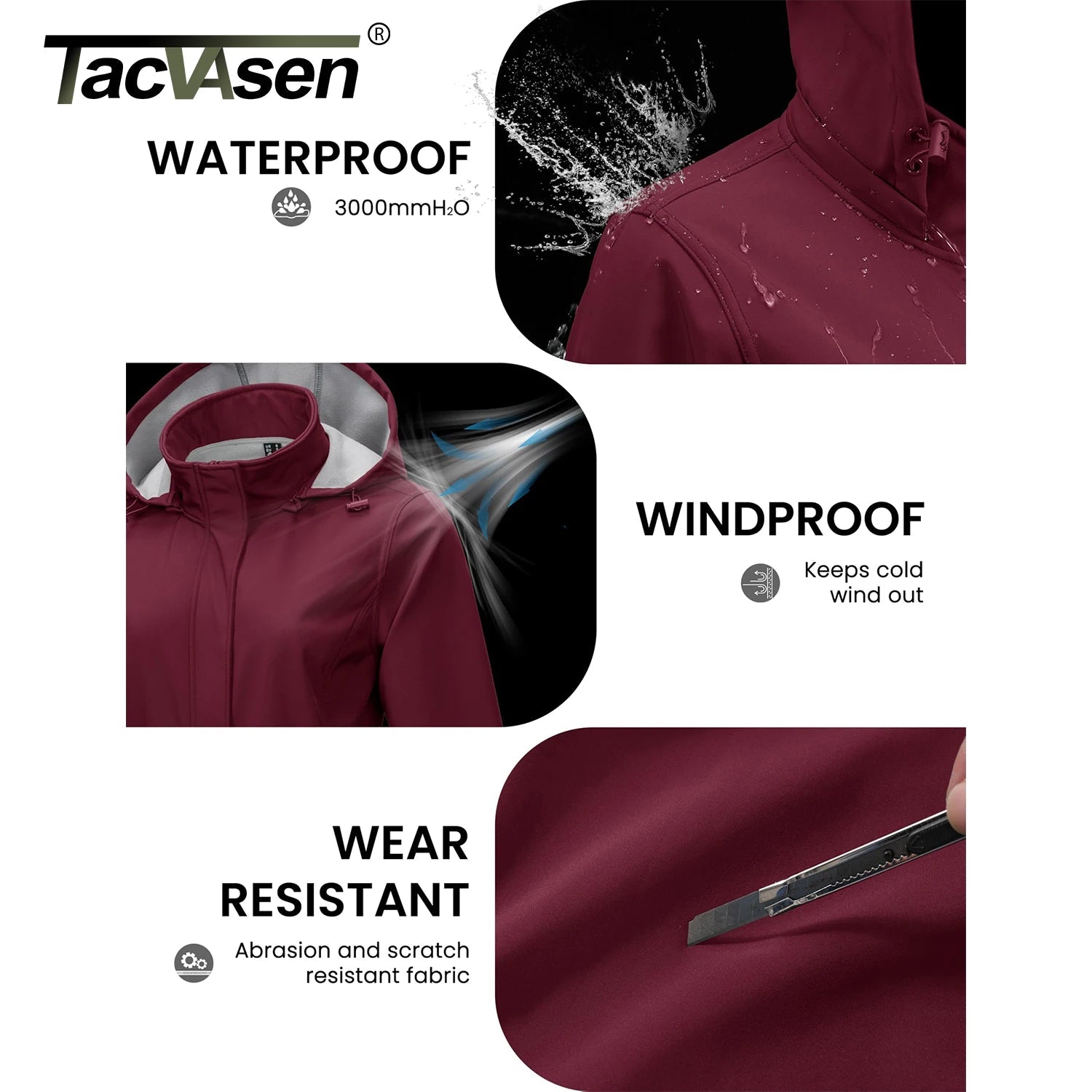 Long Fleece Lined Jackets Womens Warm Winter Softshell Jackets Windproof Hooded Rain Coat Outdoor Windbreaker Parka The Clothing Company Sydney