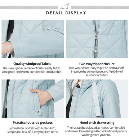 Women's Padded Coat Autumn Mid-Length Loose Parka Light Cotton Quilted Jacket - The Clothing Company Sydney