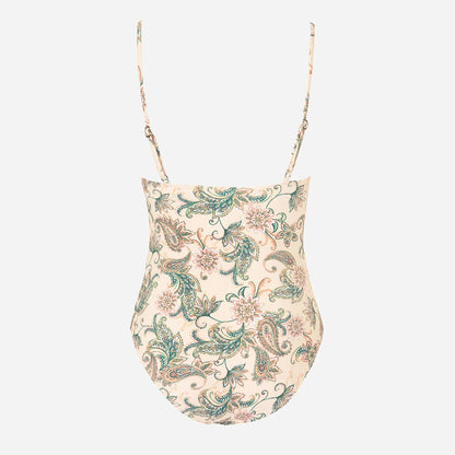 Deep V Neck One-piece Swimsuit Women Removable Bra PMonokini Summer Beach Swimwear - The Clothing Company Sydney