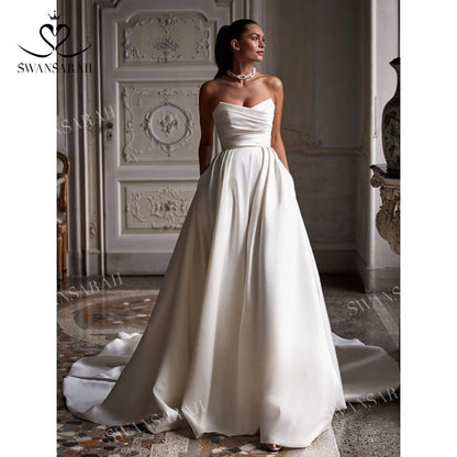 Off the Shoulder A-Line Wedding Dress Long Sleeve Pearl Princess Bride Gown Dress The Clothing Company Sydney